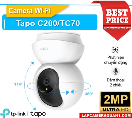 Lắp đặt camera Camera Không Dây IP Tapo C200 (2MP)