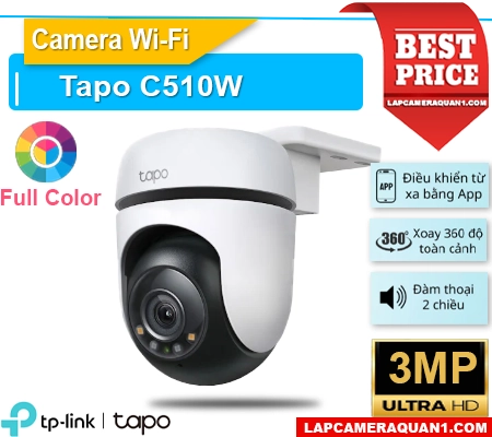 Camera Tapo C510W Không Dây Ngoài Trời (3MP), camera quan sát Tapo C510W, camera Tapo C510W giá rẻ, lắp đặt camera Tapo C510W, lắp camera Tapo C510W giá rẻ, camera Tapo C510W chính hãng, Tapo C510W, C510W, camera quay xoay ngoài trời C510W, camera ngoài trời Tapo C510W,