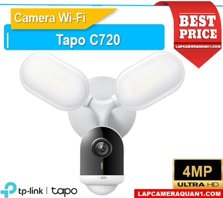 Camera Tapo C720, Tapo C720 đèn cảm biến, Tapo C720 ngoài trời 2K, Tapo C720 chống nước IP65, Camera an ninh Tapo C720, Tapo C720 phát hiện AI, Đèn thông minh Tapo C720