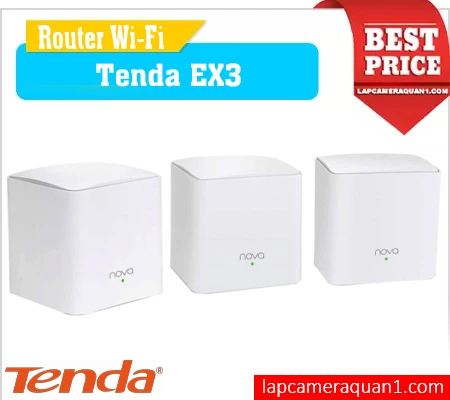 Tenda EX3 Mesh Wi-Fi, Bộ phát sóng Tenda EX3, Router WiFi Tenda EX3, Thiết bị mở rộng EX3, EasyMesh Tenda EX3, Tenda EX3 AX WiFi 6, Bộ phát không dây Tenda EX3, wifi 5, wifi chính hãng, wifi giá rẻ,