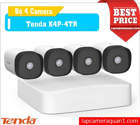 Bộ 4 Camera IP Tenda K4P-4TR, Tenda K4P-4TR 4MP Camera Kit, Hệ thống PoE giám sát Tenda K4P-4TR, Trọn bộ camera PoE Tenda K4P-4TR, Tenda K4P-4TR chính hãng giá rẻ, Camera PoE Tenda K4P-4TR ngoài trời, Bộ ghi hình và camera Tenda K4P-4TR









