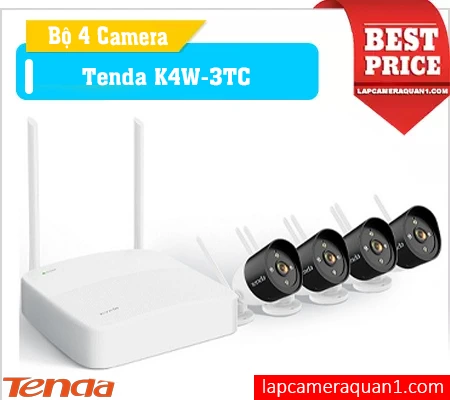 Bộ 4 Camera Không Dây Tenda K4W-3TC, bộ camera Tenda K4W-3TC giá rẻ, lắp đặt bộ camera Tenda K4W-3TC, lắp bộ camera Tenda K4W-3TC giá rẻ, Tenda K4W-3TC, K4W-3TC, trọn bộ camera Tenda K4W-3TC chính hãng, 