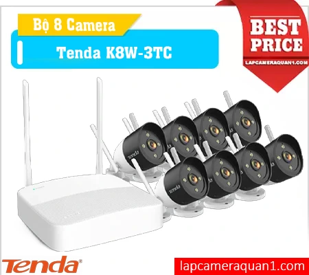 Bộ 8 Camera Không Dây Tenda K8W-3TC, lắp đặt bộ camera Tenda K8W-3TC, Tenda K8W-3TC, K8W-3TC, lắp bộ 8 camera Tenda K8W-3TC giá rẻ, bộ kit camera Tenda K8W-3TC giá rẻ, bộ camera wifi Tenda K8W-3TC chính hãng,