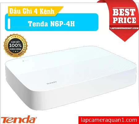 Lắp đặt camera Đầu Ghi Hinh 4 KÊnh POE Tenda N6P-4H