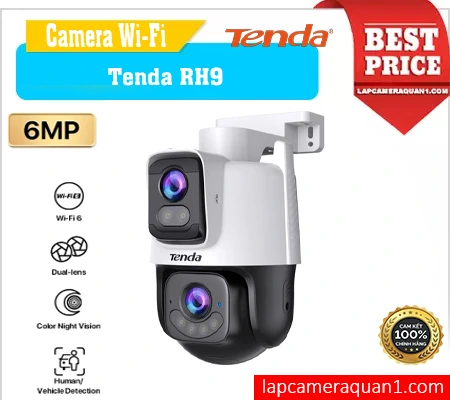 Tenda RH9 Camera ngoài trời 2K, Camera giám sát thông minh Tenda RH9, Tenda RH9 Full Color Night Vision, Tenda RH9 IP Camera chuẩn IP65, Camera an ninh Tenda RH9 chống nước, Tenda RH9 ống kính kép cảnh báo thông minh, Camera Tenda RH9 góc quay 355 độ


