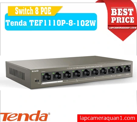 Lắp đặt camera Switch 10 Cổng Tenda TEF1110P-8-102W