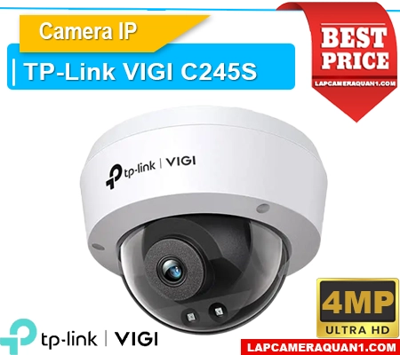 Camera VIGI C245S 4MP, Camera Dome VIGI C245S, Camera giám sát VIGI C245S, Camera IP VIGI C245S, Camera ngoài trời VIGI C245S, Camera H265+ VIGI C245S, Camera thu âm VIGI C245S