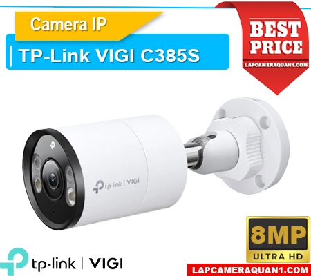 Camera VIGI C385S 8MP, Camera giám sát VIGI C385S, Camera IP VIGI C385S, Camera ngoài trời VIGI C385S, Camera H265+ VIGI C385S, Camera an ninh VIGI C385S, Camera thu âm VIGI C385S