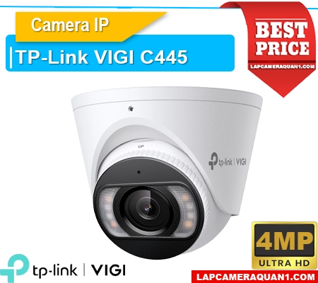 Camera VIGI C445 4MP ngoài trời, Camera giám sát VIGI C445, Camera IP VIGI C445, Camera chống nước VIGI C445, Camera an ninh VIGI C445, Camera màu 24/7 VIGI C445, Camera H265+ VIGI C445