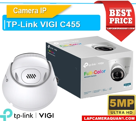 Camera VIGI C455 5MP ngoài trời, Camera giám sát VIGI C455, Camera IP VIGI C455, Camera chống nước VIGI C455, Camera an ninh VIGI C455, Camera màu 24/7 VIGI C455, Camera H265+ VIGI C455