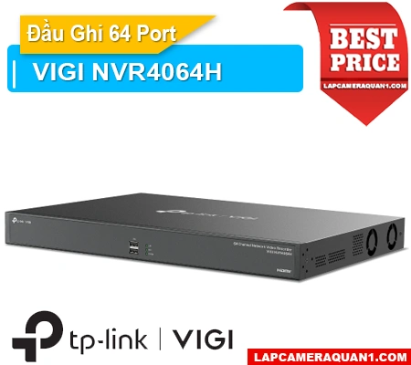 Đầu ghi VIGI NVR4064H, VIGI NVR4064H 64 kênh, NVR4064H HDMI 4K, VIGI NVR4064H 4 ổ, NVR4064H mic loa, VIGI NVR4064H giám sát, Đầu ghi NVR4064H 4K