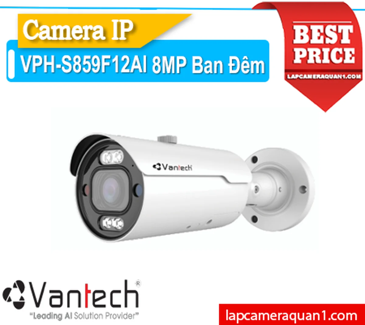 Lắp đặt camera Camera IP Vantech VPH-S859F12AI 8MP Ban Đêm