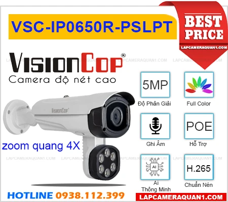 Camera VISIONCOP VSC-IP0650R-PSLPT (5MP),thông số Loại Camera Giá re VSC-IP0650R-PSLPT,VSC-IP0650R-PSLPT Giá Hấp Dẫn,chất lượng VSC-IP0650R-PSLPT 5.0 megapixel Ultra 4k lite