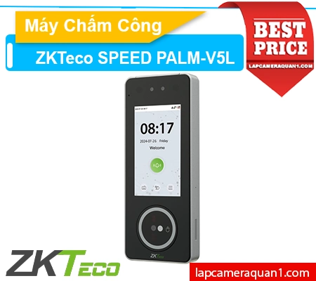 Máy chấm công khuôn mặt ZKTeco SpeedPalm-V5L, Máy chấm công vân tay ZKTeco SpeedPalm-V5L, Máy chấm công thẻ ZKTeco SpeedPalm-V5L, Máy chấm công nhận diện lòng bàn tay ZKTeco SpeedPalm-V5L, SpeedPalm-V5L chấm công văn phòng, ZKTeco SpeedPalm-V5L cho doanh nghiệp