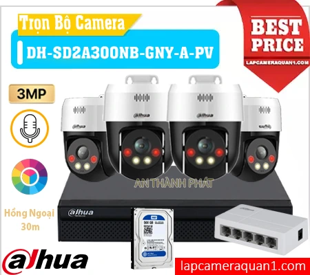 Lắp camera quận 1, Bộ 4 Camera Quay Xoay Đàm Thoại Hai Chiều
