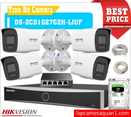 Lắp camera quận 1, Bộ 4 Camera An Ninh ColorVu