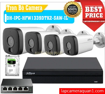 Lắp đặt camera Bộ 4 Camera Ngoài Trời Thu Âm Cực Tốt
