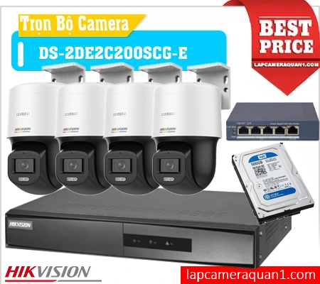 Lắp đặt camera Bộ 4 Camera Quay Quét Tầm Xa 30 Mét