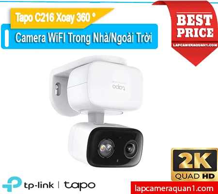 Lắp đặt camera Camera WIFI Ngoài Trời/Trong Nhà Xoay 360 Độ Tapo C216