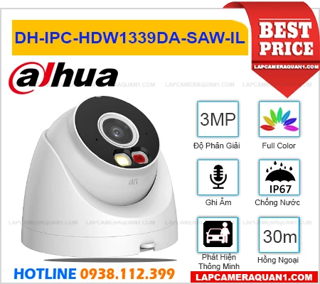 Lắp đặt camera DH-IPC-HDW1339DA-SAW-IL Camera Ghi Âm Dahua