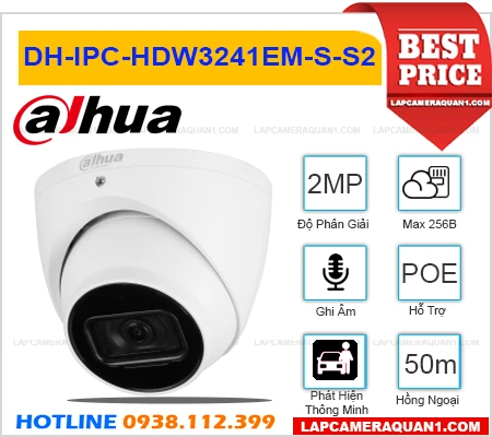 Camera Dahua DH-IPC-HDW3241EM-S-S2 (2MP), DH-IPC-HDW3241EM-S-S2, camera quan sát DH-IPC-HDW3241EM-S-S2, lắp đặt camera DH-IPC-HDW3241EM-S-S2, camera DH-IPC-HDW3241EM-S-S2 chính hãng, camera DH-IPC-HDW3241EM-S-S2 giá rẻ, camera ghi âm DH-IPC-HDW3241EM-S-S2, lắp camera DH-IPC-HDW3241EM-S-S2 giá rẻ,