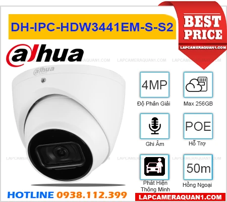 Camera Dahua DH-IPC-HDW3441EM-S-S2 (4MP), camera ghi âm DH-IPC-HDW3441EM-S-S2, camera quan sát DH-IPC-HDW3441EM-S-S2, lắp đặt camera DH-IPC-HDW3441EM-S-S2, camera DH-IPC-HDW3441EM-S-S2 giá rẻ, lắp camera DH-IPC-HDW3441EM-S-S2 giá rẻ, Camera Dahua DH-IPC-HDW3441EM-S-S2,