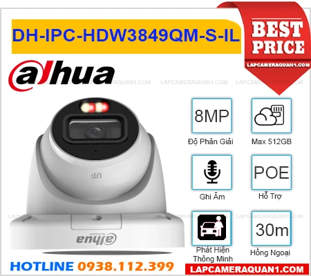 DH-IPC-HDW3849QM-S-IL, DH-IPC-HDW3849QM-S-IL Camera Dahua (8MP), camera quan sát DH-IPC-HDW3849QM-S-IL, lắp đặt camera DH-IPC-HDW3849QM-S-IL, camera quan sát DH-IPC-HDW3849QM-S-IL, camera DH-IPC-HDW3849QM-S-IL giá rẻ, camera DH-IPC-HDW3849QM-S-IL chính hãng,