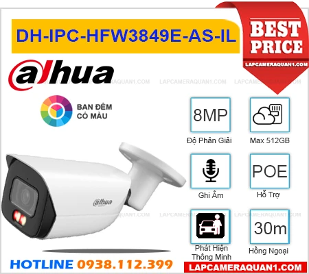 Lắp đặt camera Camera Dahua Ghi Âm DH-IPC-HFW3849E-AS-IL