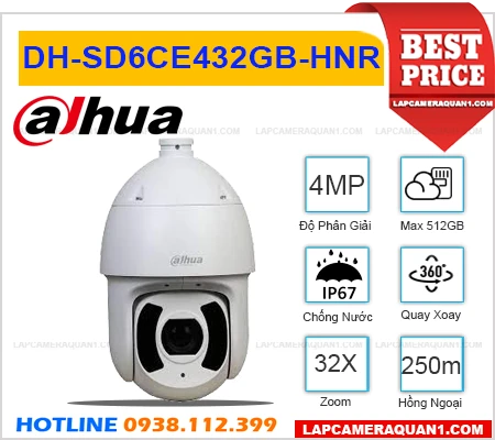 Lắp đặt camera DH-SD6CE432GB-HNR Camera PTZ Dahua (4MP)