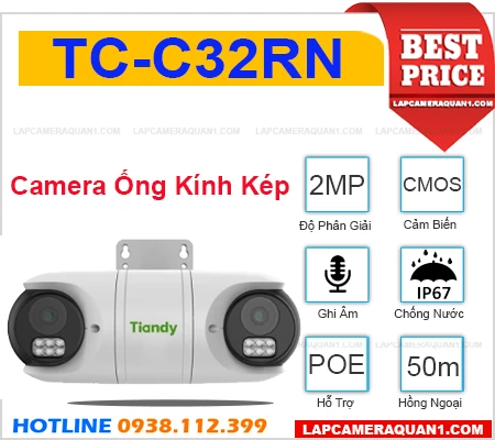 Lắp camera quận 1, Camera 2 Mắt TIANDY TC-C32RN (2MP)