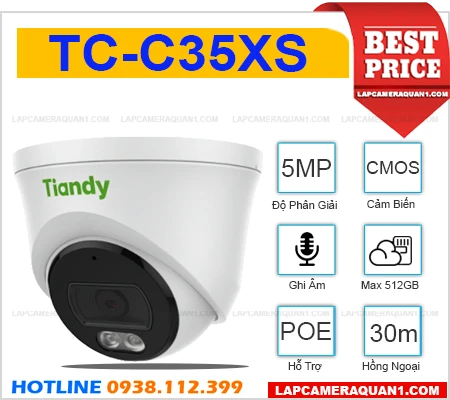 Camera TIANDY TC-C35XS (5MP), camera quan sát TIANDY TC-C35XS, lắp đặt camera TIANDY TC-C35XS, lắp camera TIANDY TC-C35XS giá rẻ, camera TIANDY TC-C35XS giá rẻ, camera chính hãng TIANDY TC-C35XS, camera ghi âm TIANDY TC-C35XS,