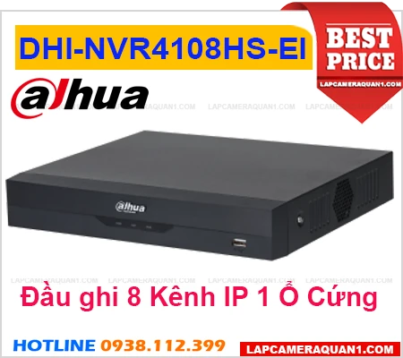 Lắp đặt camera Đầu Ghi 8 Kênh IP Dahua DHI-NVR4108HS-EI