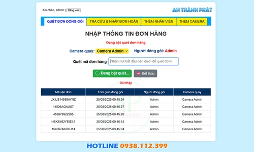 camera quay video đóng gói, camera quay video đóng hàng, lắp camera quay video đóng hàng, camera quay đóng gói đơn hàng, camera quay quy trình đóng hàng