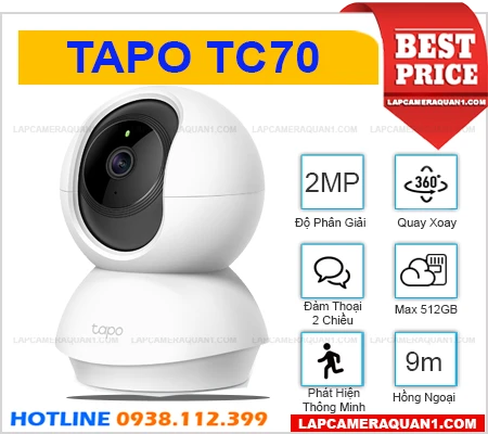Lắp đặt camera Camera Wifi Không Dây Tapo TC70 (2MP)
