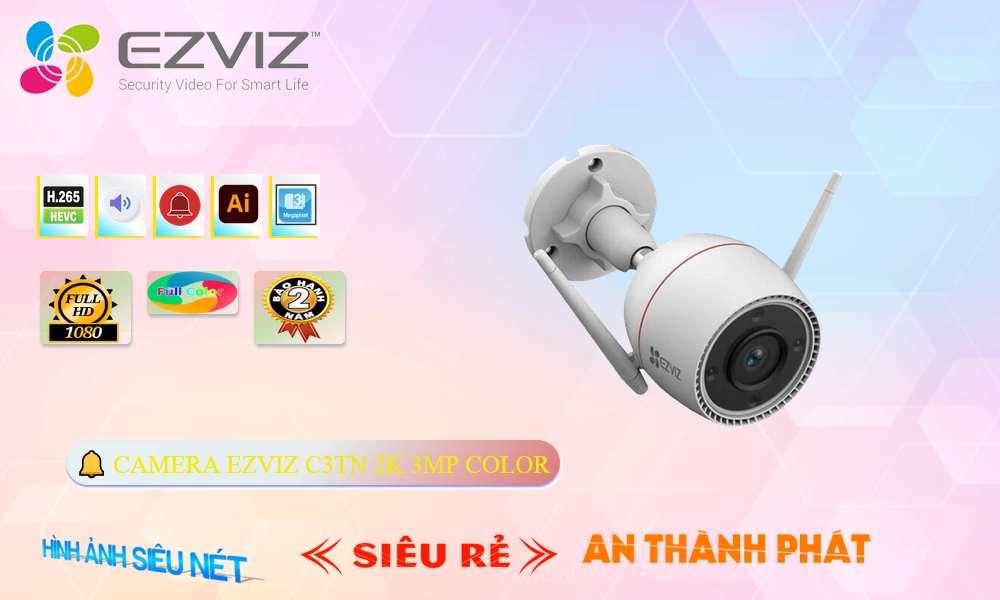 C3TN 2K 3MP Color Camera đang khuyến mãi Wifi Ezviz