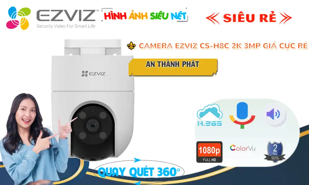 CS-H8C 2K 3MP Camera  Wifi Ezviz Giá rẻ