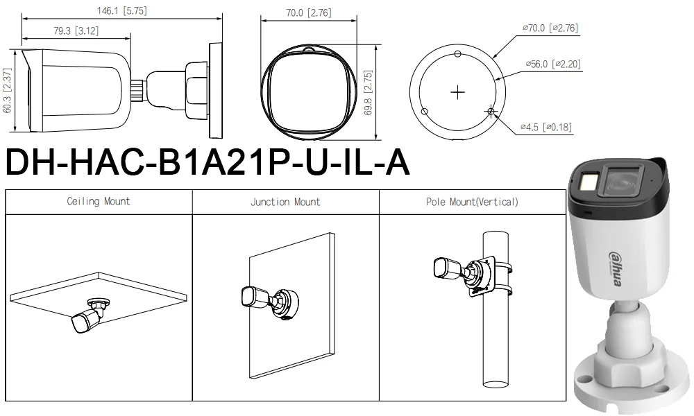 Camera Thân Dahua DH-HAC-B1A21P-U-IL-A