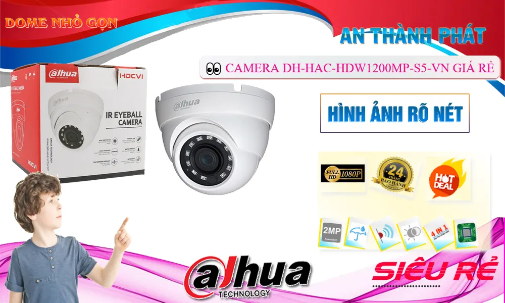 Camera DH-HAC-HDW1200MP-S5-VN  Full HD 1080P