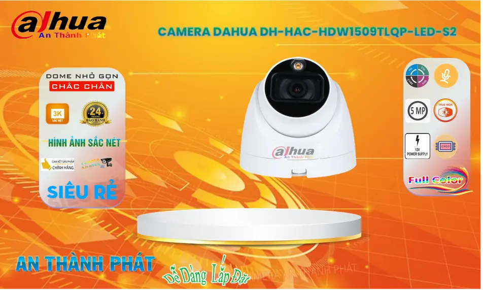 Camera DH-HAC-HDW1509TLQP-LED-S2 Có Màu Ban Đêm