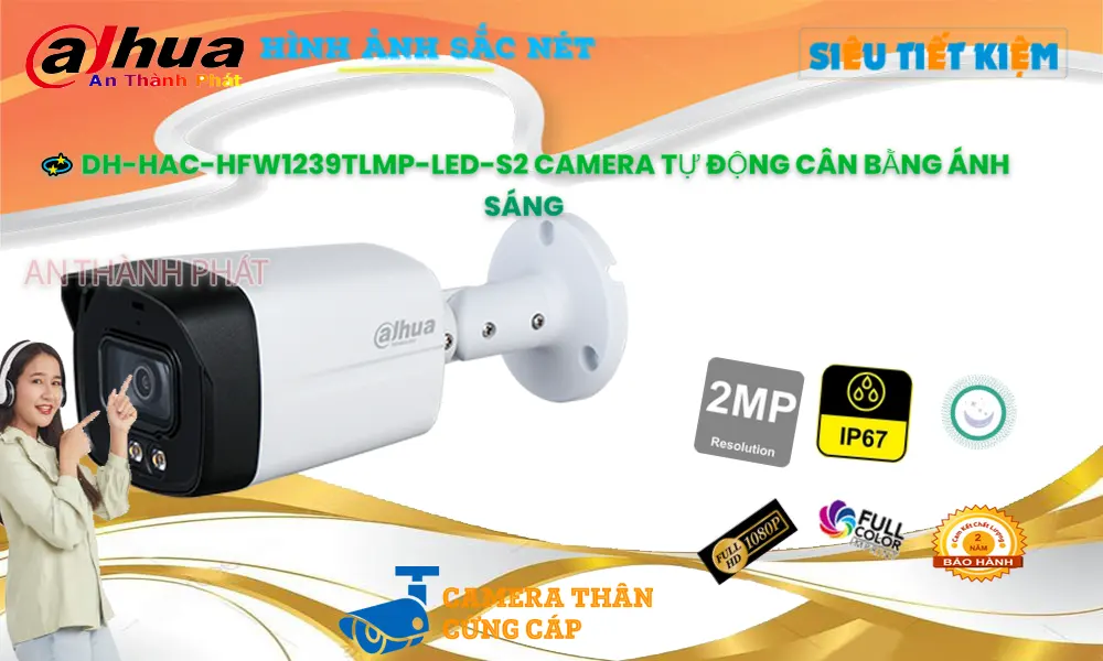 Camera Dahua DH-HAC-HFW1239TLMP-LED-S2 Full Color