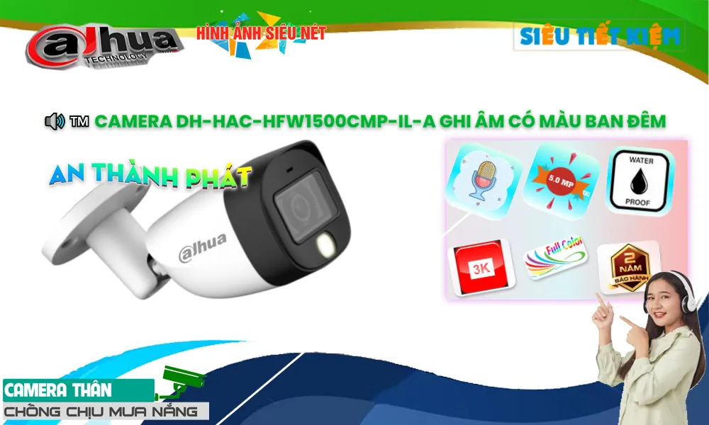 Camera  Dahua DH-HAC-HFW1500CMP-IL-A
