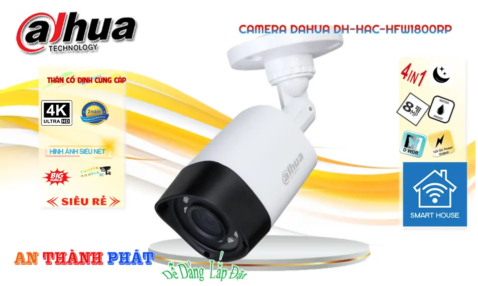 DH-HAC-HFW1800RP Camera Ngoài  Trời 4K