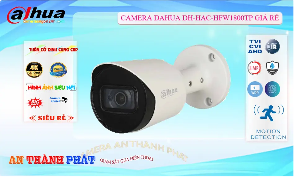 DH-HAC-HFW1800TP  Camera Dahua 8MP Ngoài Trời