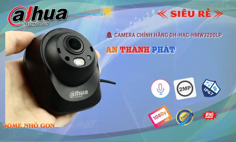 Camera  Dahua DH-HAC-HMW3200LP Thiết kế Đẹp