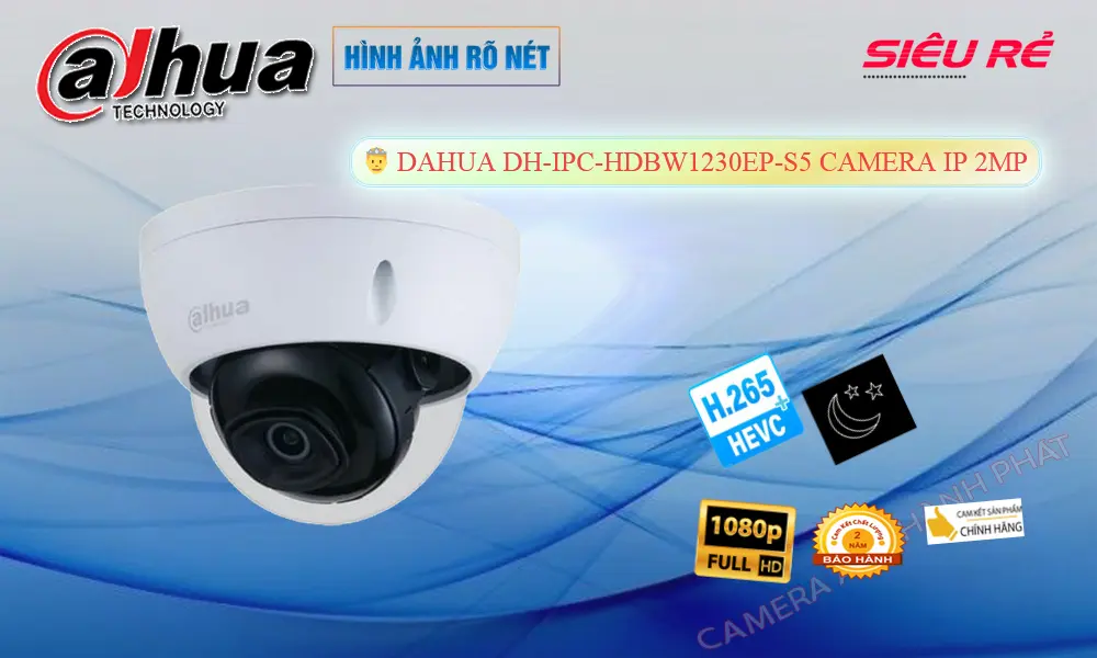 Camera IP Dahua DH-IPC-HDBW1230EP-S5 1080P
