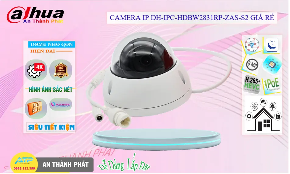 Camera IP POE 8MP DH-IPC-HDBW2831RP-ZAS-S2