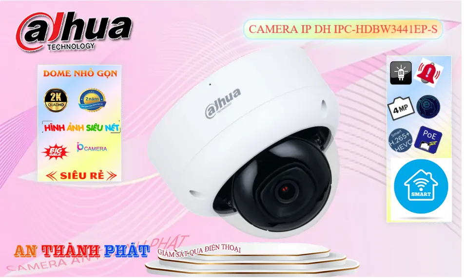 Camera IP Dahua 2K DH-IPC-HDBW3441EP-S