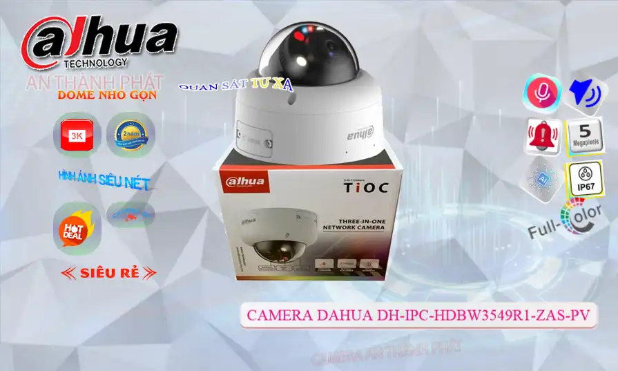 Camera DH-IPC-HDBW3549R1-ZAS-PV Sắt Nét