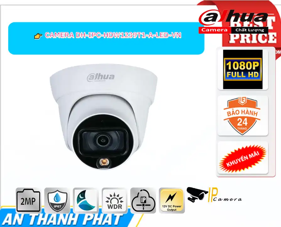 Camera Dahua DH-IPC-HDW1239T1-A-LED-VN Camera Dahua DH-IPC-HDW1239T1-A-LED-VN
