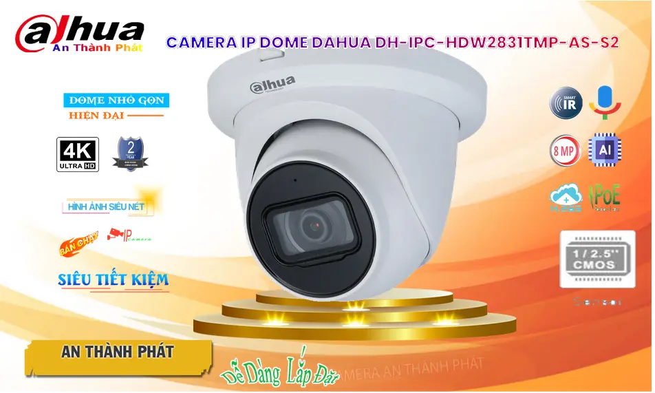 Camera IP DH-IPC-HDW2831TMP-AS-S2  Hình Ảnh 4K